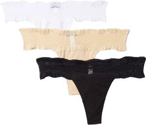 Комплект хлопковых стрингов Dolce (3 шт.) Cosabella, цвет Black/Blush/White