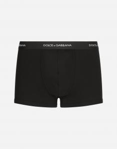 Трусы-боксеры из обычного хлопка с мелким рубчиком Dolce & Gabbana, черный