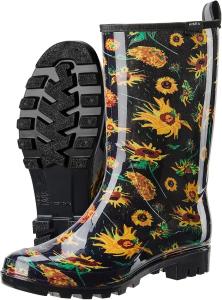 Женские непромокаемые резиновые сапоги HISEA до середины голени для работы в саду, Sunflower
