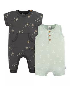 Комплект комбинезонов с короткими и длинными штанинами для маленьких девочек, 2 шт Gerber, зеленый