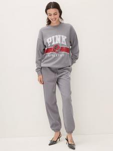 Толстовка свободного кроя из флиса Ivy Pink, серый