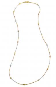 18-каратный трехцветный итальянский 20 дюймов Savvy Cie Jewels, Yellow 24 Inch