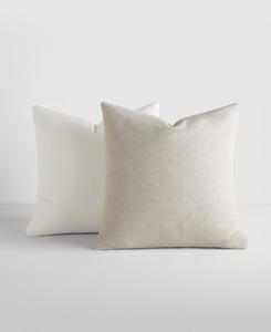 Комплект из двух декоративных подушек из хлопка с эффектом потертости и выцветания, размер 20 x 20 дюймов ienjoy Home, Natural, White