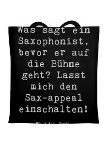 Сумка Mr. & Mrs. Panda Tragetasche Magischer Saxophon-Charme mit Spruch, черный