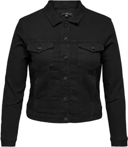 Джинсовая куртка ONLY CARMAKOMA "CARWESPA LS JACKET BLACK DNM", черный