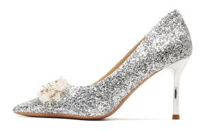 Ainer cat Slim Heel High Heels 8cm для женщин Ainer-cat, серебряный