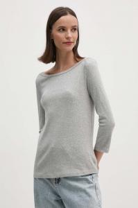 Хлопковый топ с длинными рукавами United Colors of Benetton, серый