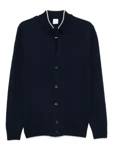 Ребристый кардиган с пуговицами Eleventy, синий