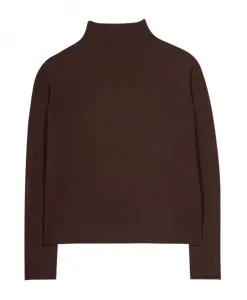 Свитер с высоким воротником из смеси кашемира Luisa Cerano, коричневый