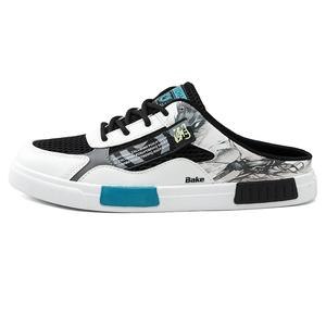 Мужские сандалии с закрытым носком, устойчивые к истиранию и запаху, черно-зеленые BAKE, Black Green