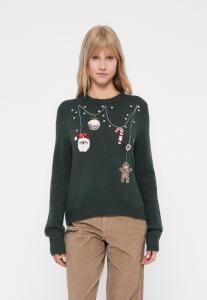 Джемпер JDY JDYTWINKLE XMAS O NECK PULLOVER, Green Gables/Dark Green