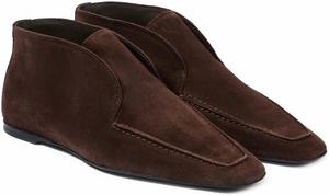 Замшевые ботильоны на низком каблуке для женщин, дезерт-стиль, модные туфли с квадратным носком, короткие ботинки NSZPD, Brown