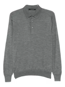 Тонко вязаное поло Tagliatore, серый