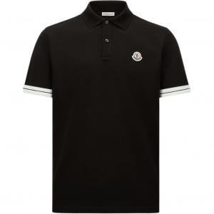 Хлопковая поло с логотипом Moncler, черный