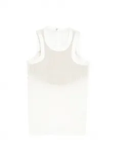 Прозрачный топ в рубчик Sacai, бежевый