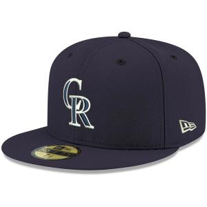 Мужская шляпа New Era Navy Colorado Rockies Logo белая 59FIFTY
