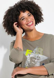 Топ с длинными рукавами GLITTER STAR RAW-EDGED FINISHES Angel of Style, зеленый