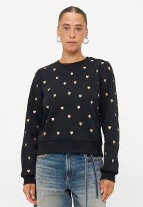 Толстовка ONLY Petite ONLATIKA O NECK GLITTER, Black/Gold-Coloured/Black