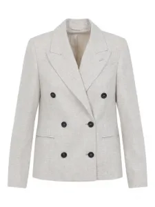 Двубортный пиджак Brunello Cucinelli, нейтральный