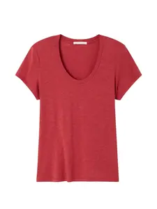 Футболка с короткими рукавами и V-образным вырезом American Vintage, красный