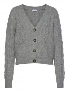 Кардиган LASCANA Strickjacke, цвет grau-meliert