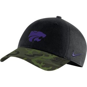 Мужская регулируемая кепка Nike Black/Camo Kansas State Wildcats Veterans Day 2Tone Legacy91