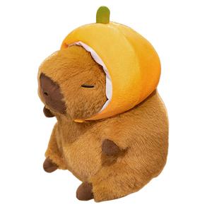 Плюшевая кукла капибара трансформер высота 25см/35см/45см Fox fairy, оранжевый