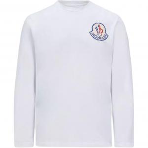 Moncler Футболка мужская белая с круглым вырезом