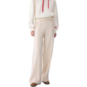 ELLE Повседневные брюки женские Ecru умеренно широкие