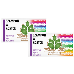 Твердый шампунь с крапивой, лопухом и васильком, 2 шт. Powrót Do Natury