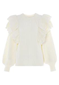 Тонкий вязаный свитер faina Sweater, белый