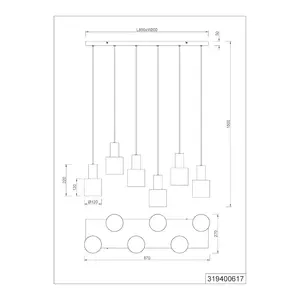 TRIO Светильники Подвесной светильник AGUDO, подвесной 6-ламповый без 6xE27 макс. 40 Вт с регулируемой высотой E27 1 шт. многоцветные абажуры в бежевом, серо-коричневом и кофейном цветах, светильник для столовой Trio Leuchten, Mehrfarbig taupe