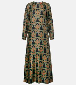 Печатное платье миди из шелкового твила Swing La DoubleJ, Herald