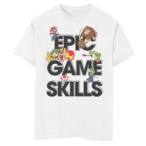 Футболка с коллажем персонажей Nintendo Super Mario Epic Game Skills для мальчиков 8–20 лет Licensed Character