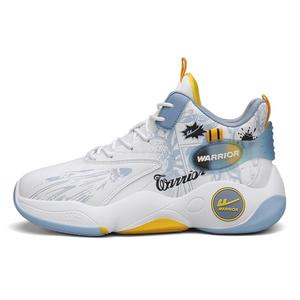 WARRIOR Баскетбольные кроссовки мужские высокие светло-синий/золотой/черный — белый светло-синий, цвет White Light Blue