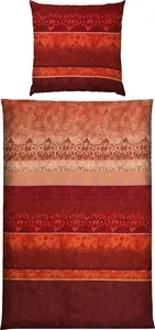 Постельное белье , красное, 1x 155x220 см + 1x 80x80 см Erwin Müller