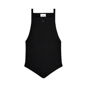 Топ Courrèges Signature Pointy Rib Knit Top, Black