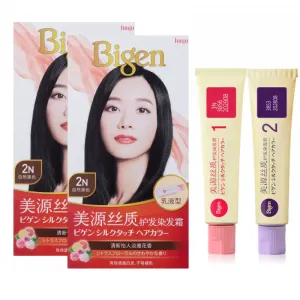 Паста для окрашивания волос Meiyuan Silk, маскирует седину, унисекс, 40г+40г HOYU, черный