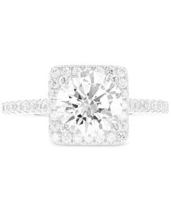 Кольцо с кубическим цирконием в форме квадратного ореола из стерлингового серебра Macy's, Sterling Silver