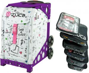Спортивная сумка-вкладыш ZUCA SK8 с фиолетовой рамкой и специальным набором из 5 упаковочных мешочков + косметичка
