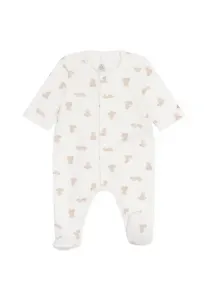 Пижама унисекс с изображением новорожденных медвежат Petit Bateau, Marshmallow/Brun