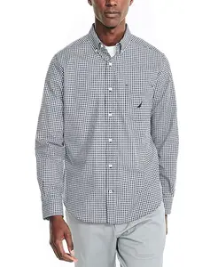 Мужская классическая рубашка на пуговицах в клетку Gingham Nautica, синий