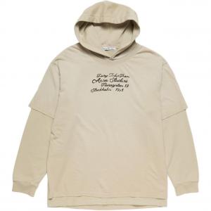 Двухслойный худи с принтом Acne Studios, бежевый