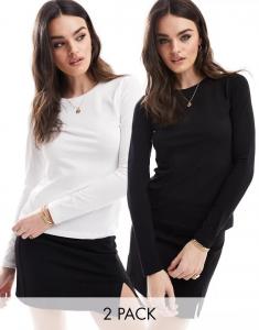 Хлопковая приталенная футболка с длинными рукавами ASOS Ultimate, в упаковке 2 шт., СОХРАНИТЬ