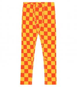 Клетчатые хлопковые леггинсы ERL Kids, оранжевый