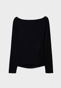 Топ с длинными рукавами WITH GATHERING Stradivarius, черный