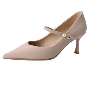 JIUXINGDAO Туфли-лодочки на тонком каблуке для женщин абрикосового цвета, цвет Apricot
