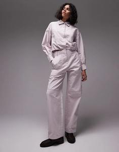 Зауженный брючный костюм Mango бледно-розового цвета