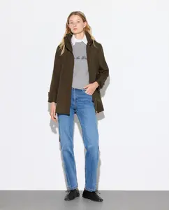 Женский короткий гладкий плащ Woman El Corte Inglés, хаки