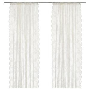 Тюль, 1 пара, кремовый/с карманом на штанге, 145x250 см, Alvine Spets IKEA